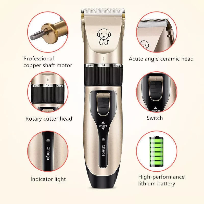 USB rechargeable pet hair grooming clipper, view 3 - MRSLM