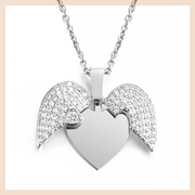 personalized engraved heart name necklace, view 2 - MRSLM