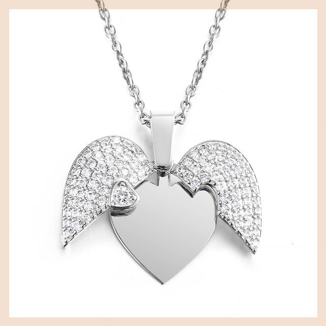 personalized engraved heart name necklace, view 2 - MRSLM