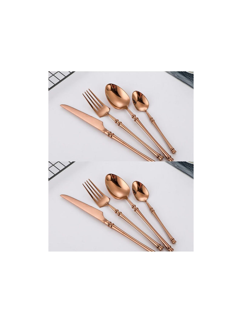 stainless steel western steak knife fork spoon set, view 9 - MRSLM
