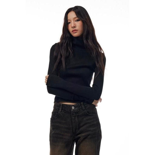 Women's high neck pullover t-shirt, view 2 - MRSLM