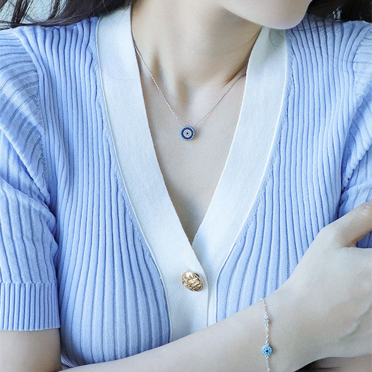 women's turquoise clavicle chain necklace - MRSLM