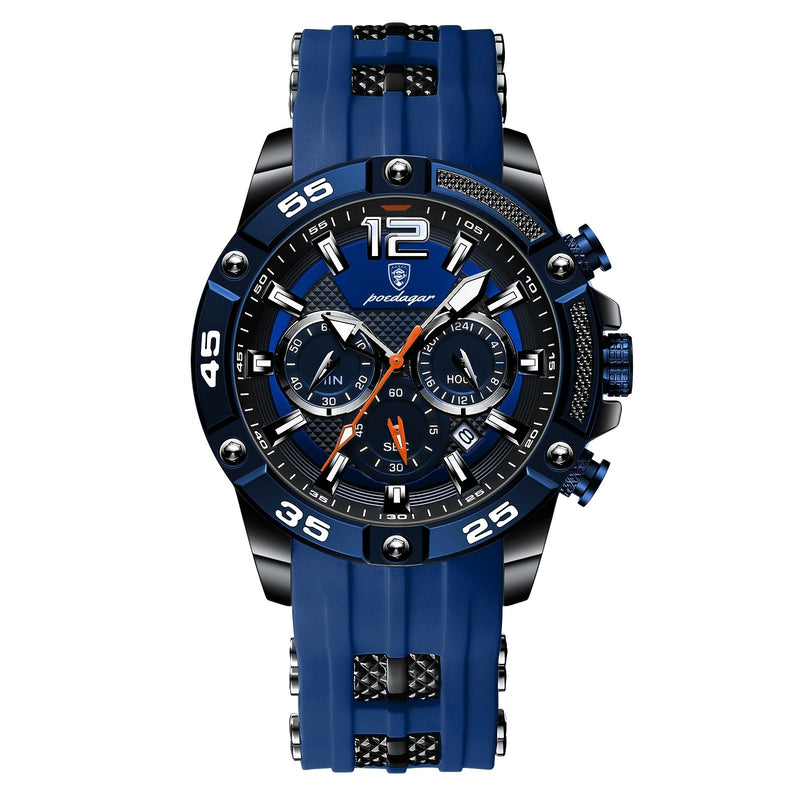 men's silicone band quartz watch, view 6 - MRSLM