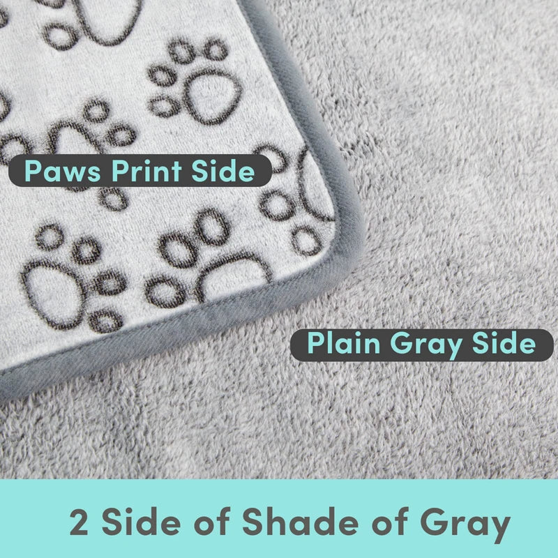 soft warm dog blanket with paw print, view 6 - MRSLM