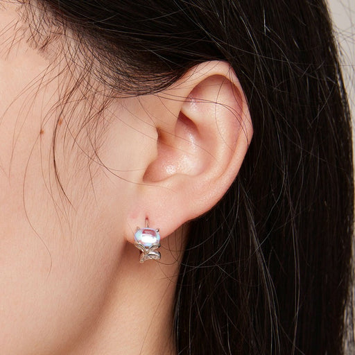 s925 silver fox moonstone earrings - MRSLM