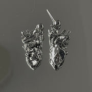 gothic heart necklace and earrings - MRSLM