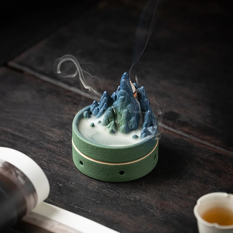ceramic backflow incense burner, view 2 - MRSLM