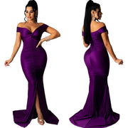 v-neck micro-wrinkle long dress, view 4 - MRSLM