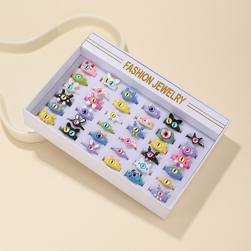 cute cartoon ring set, view 2 - MRSLM