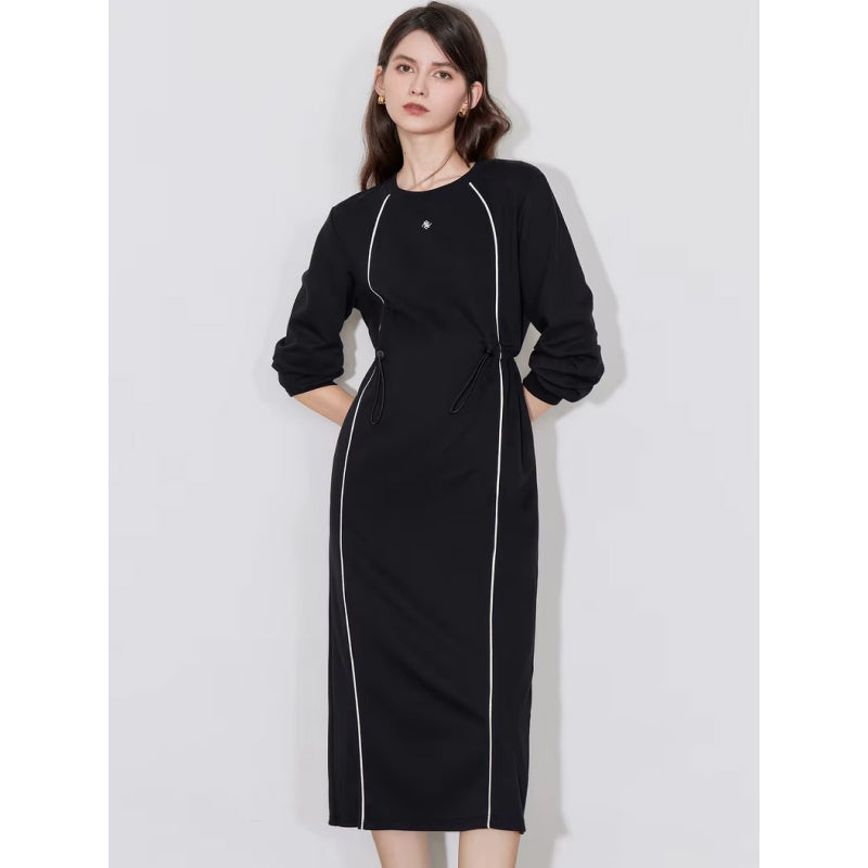 sports contrasting color pullover dress, view 2 - MRSLM