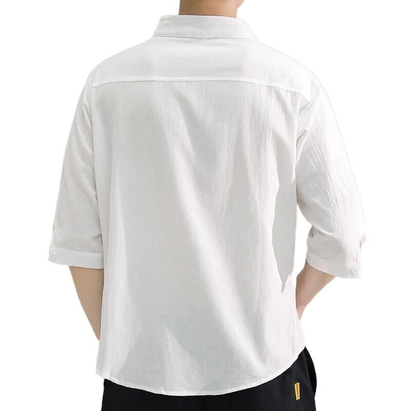 cotton and linen men's shirt, view 5 - MRSLM