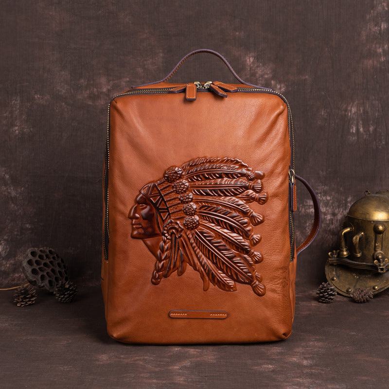 Cowhide leather backpack, view 10 - MRSLM