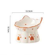 elevated cat ceramic food bowl set, view 8 - MRSLM