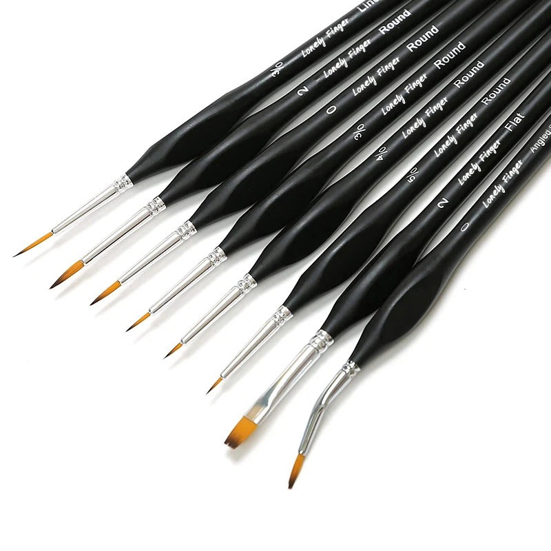 8-piece fine detail paint brush set - MRSLM