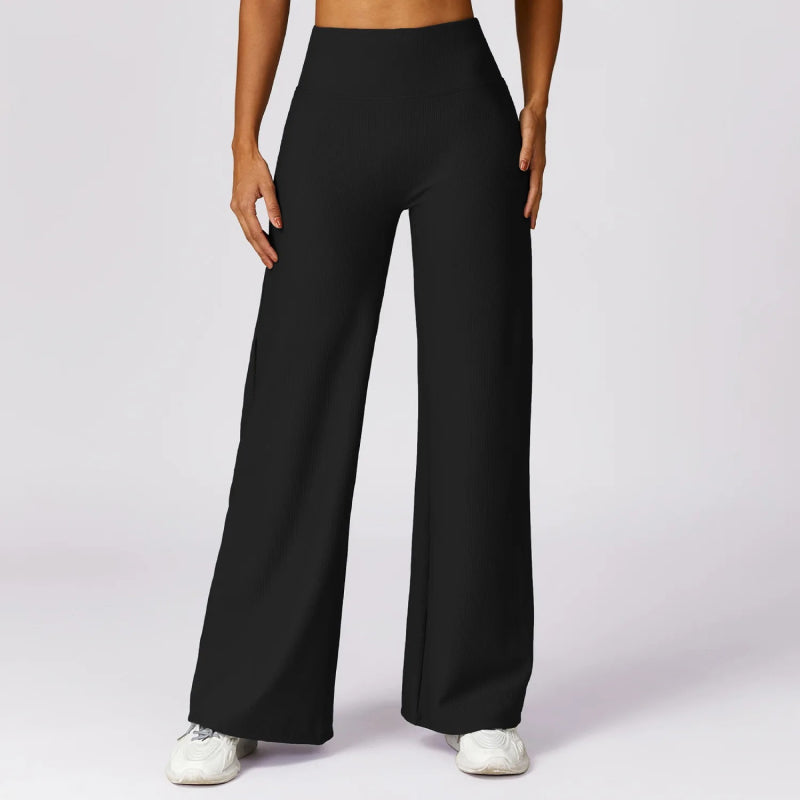 high waisted quick-dry flared yoga pants, view 3 - MRSLM