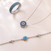 women's turquoise clavicle chain necklace, view 5 - MRSLM