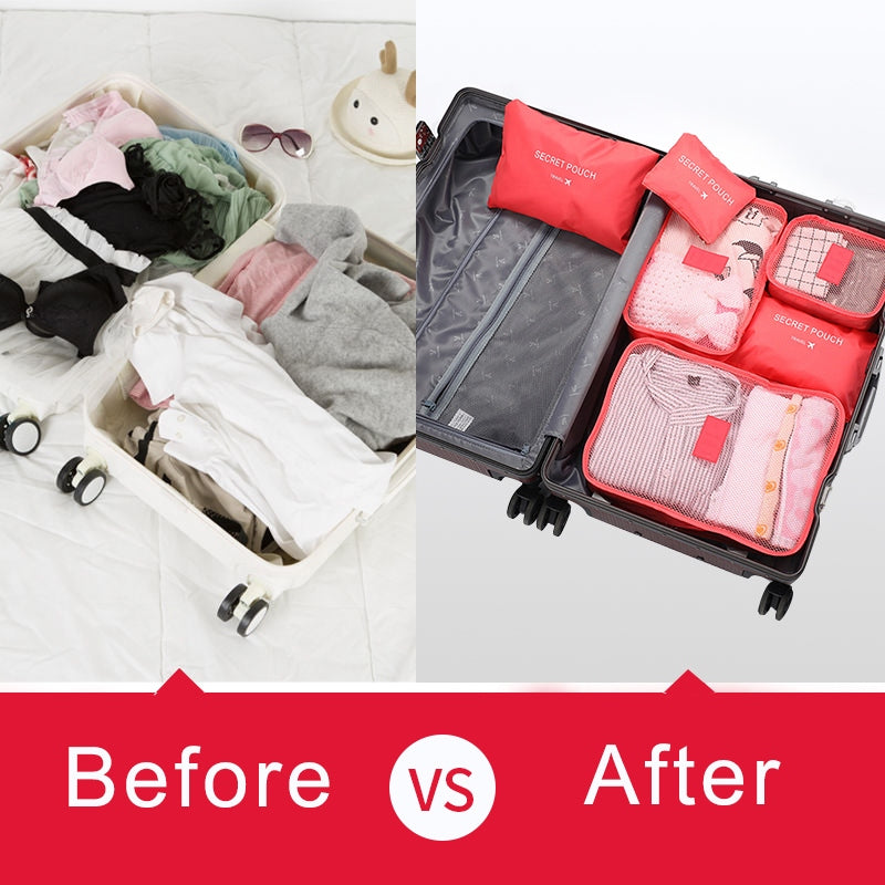 6-piece portable travel organizer set, view 9 - MRSLM