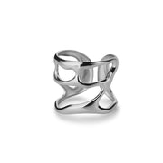 minimalist twisted stainless steel ring, view 3 - MRSLM