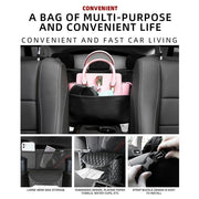 leather car seat storage bag with drink holders, view 8 - MRSLM