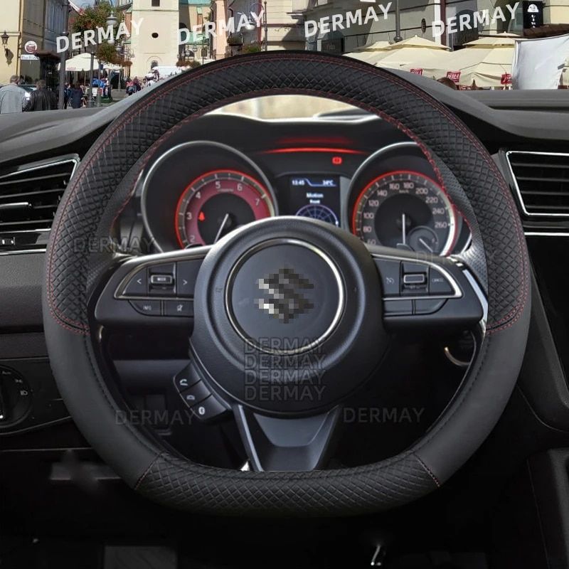 microfiber leather steering wheel cover for Suzuki Swift, view 8 - MRSLM