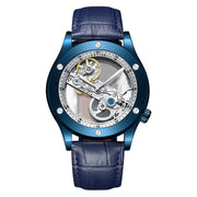 men's mechanical leather watch, view 4 - MRSLM