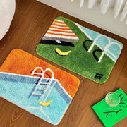 swimming pool pattern tufted door mat, view 4 - MRSLM