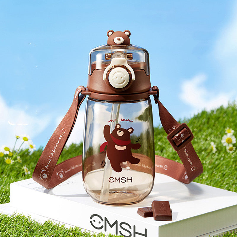520ml kids water bottle with straw, view 3 - MRSLM