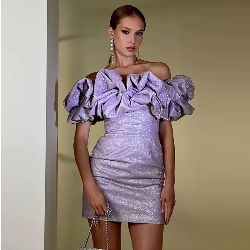 Off-shoulder tube top dress, view 2 - MRSLM