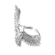 men's silver flying eagle ring, view 4 - MRSLM