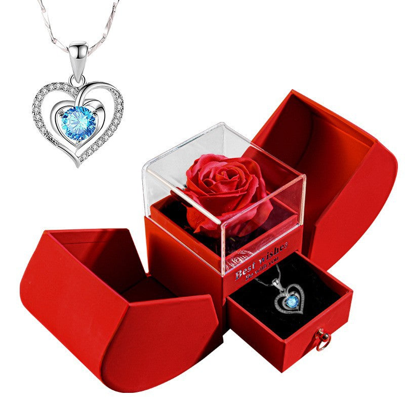 Preserved rose apple gift box with necklace, view 16 - MRSLM