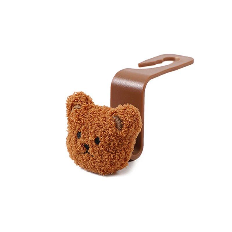 Plush bear car seat back hook, view 4 - MRSLM
