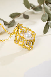 925 silver natural pearl pendant necklace, view 6 - MRSLM