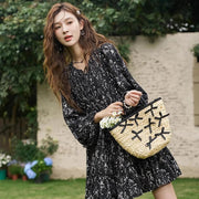floral flounce-edge loose dress - MRSLM
