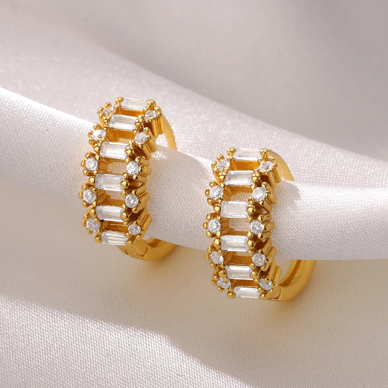 tiny gold leaves hoop earrings, view 7 - MRSLM