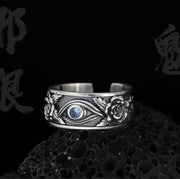 men's thai silver eye ring, view 5 - MRSLM