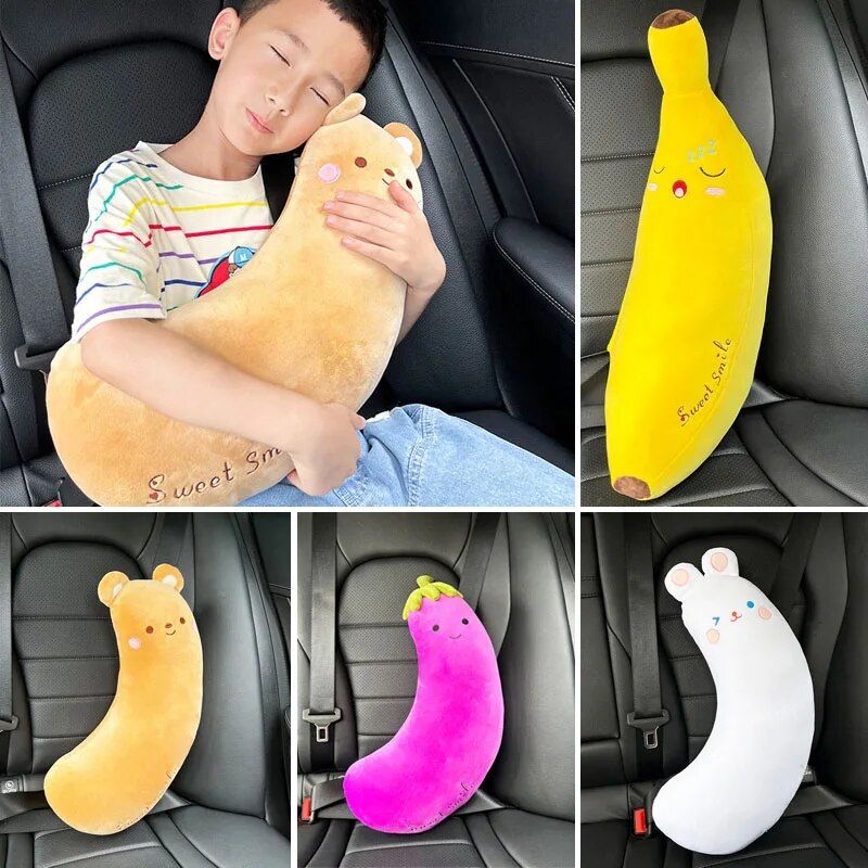 plush cartoon car seat belt cover, view 9 - MRSLM