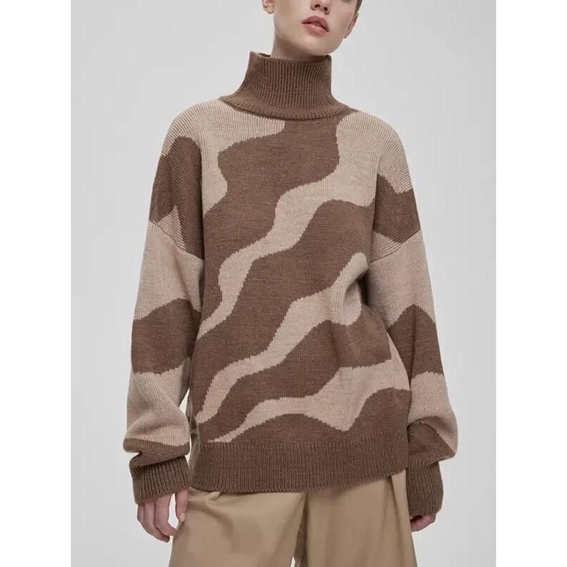 turtleneck stripe oversized sweater, view 7 - MRSLM