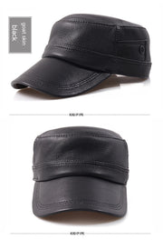 flat-top men's sheepskin newsboy cap, view 6 - MRSLM