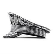 black paillette flat top party hat, view 6 - MRSLM