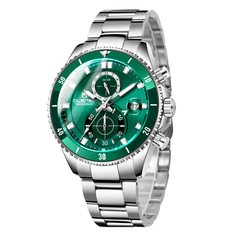 men's classic six-hand steel watch, view 6 - MRSLM