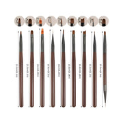 9-piece UV gel nail art brush set, view 9 - MRSLM