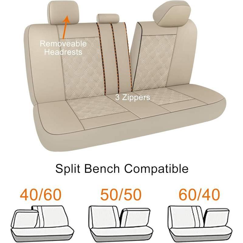universal waterproof faux leather car seat covers, view 5 - MRSLM