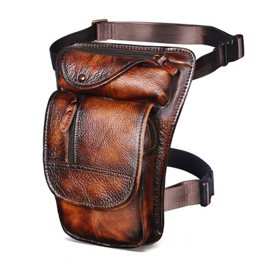 Retro casual leather messenger bag, view 8 - MRSLM