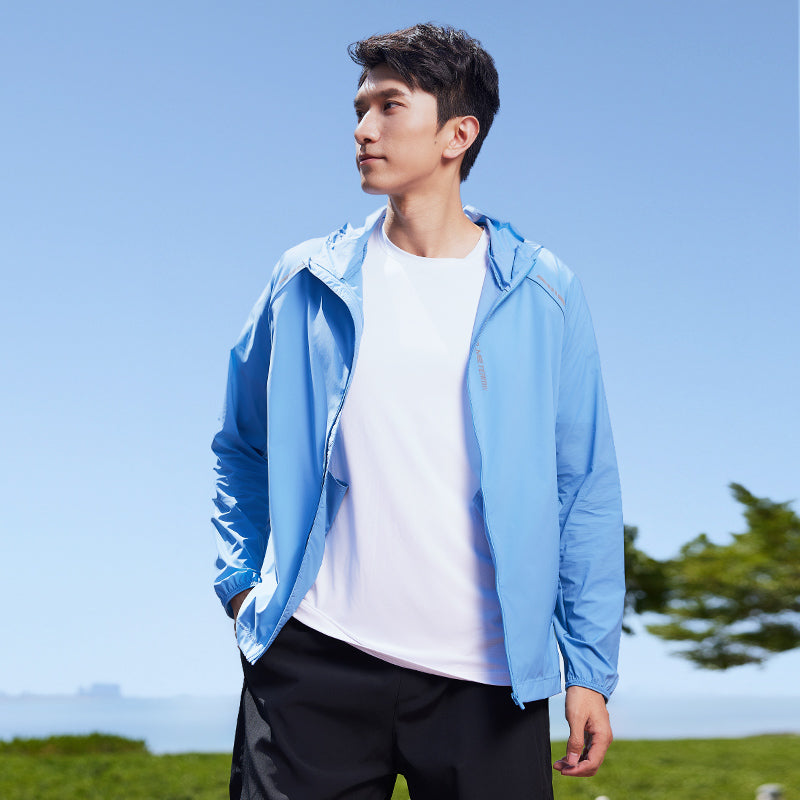 breathable uv protection hooded running jacket, view 5 - MRSLM