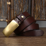 wide thick leather belt for men, view 2 - MRSLM