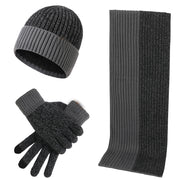Men's knit hat, scarf and gloves winter set, view 4 - MRSLM