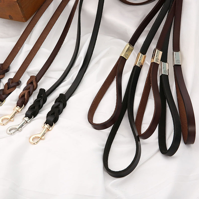 Heavy-duty leather dog leash, view 6 - MRSLM