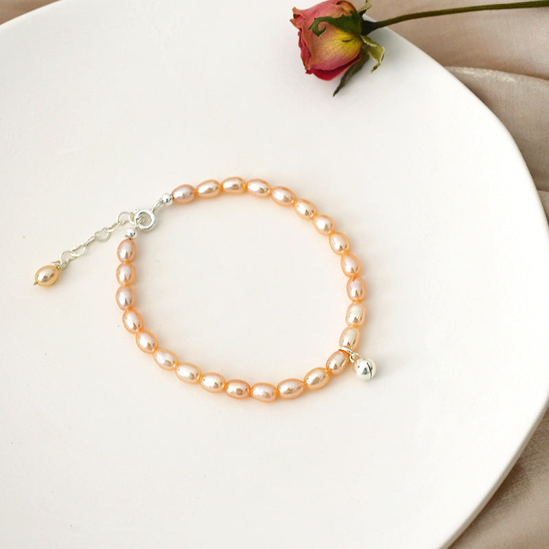 freshwater pearl bead bell bracelet, view 4 - MRSLM