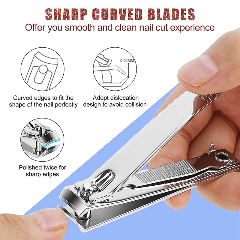 stainless steel nail clippers set, view 3 - MRSLM