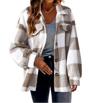 Women's fluffy lamb fleece button jacket, view 5 - MRSLM